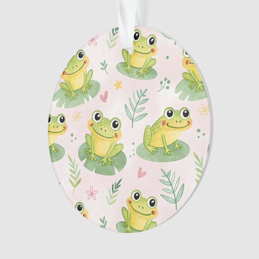 Cute frogs Pattern Ornament (Vorderseite)