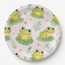 Cute frogs Pattern Pappteller
