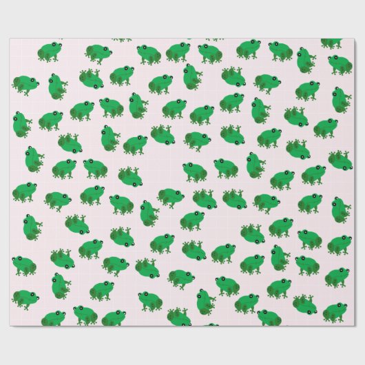 Cute Frogs Wrapping Paper Geschenkpapier (Flach)