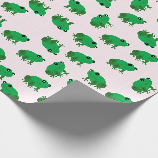 Cute Frogs Wrapping Paper Geschenkpapier (Ecke)