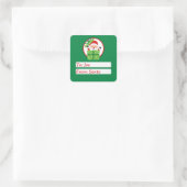 Cute From Santa Claus Green Custom Christmas Quadratischer Aufkleber (Tasche)