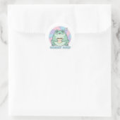 Cute Frosch Aufkleber Frosch beim Kaffeetrinken Lu (Tasche)