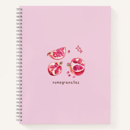 Cute fruit aesthetic pomegranate pink  notizblock