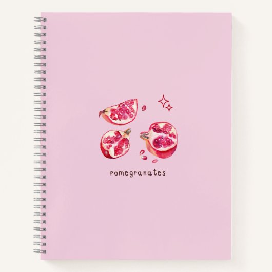 Cute fruit aesthetic pomegranate pink  notizblock (Vorderseite)