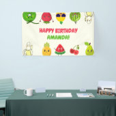 Cute Fruit Funny Kids Birthday Party Signs Banner (Messeveranstaltung)