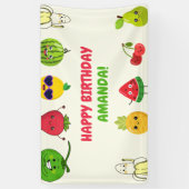 Cute Fruit Funny Kids Birthday Party Signs Banner (Vertikal)