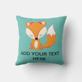 Cute-Fuchs-Mädchentext Kissen (Rückseite)