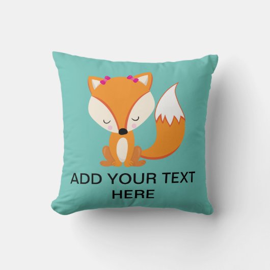 Cute-Fuchs-Mädchentext Kissen (Vorderseite)