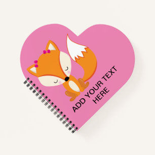 Cute-Fuchs-Mädchentext Notizblock