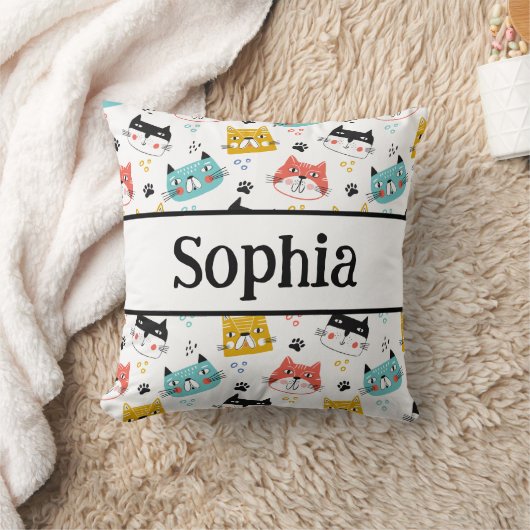 Cute fun cats pattern kids kissen (Decke)