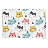 Cute fun cats pattern kids kissenbezug (Vorderseite)