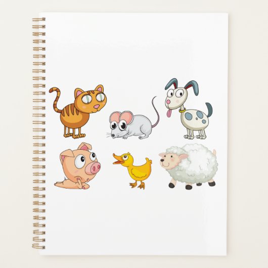 Cute Fun Farm Animals Planer (Vorderseite)