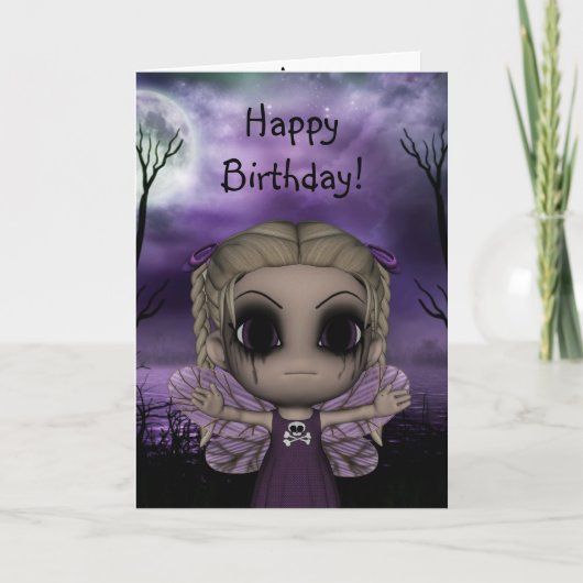 Cute Fun Gothic Fairy Happy Birthday 1 Karte (Vorderseite)