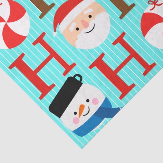 Cute Fun "Ho-Ho-Ho" Christmas Script Decoupage Seidenpapier (Detail)