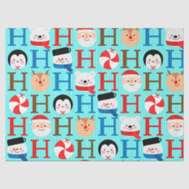 Cute Fun "Ho-Ho-Ho" Christmas Script Decoupage Seidenpapier