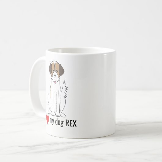 Cute Fun I Heart My Dog Custom Whimsical  Kaffeetasse (Vorderseite Links)