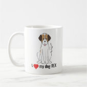 Cute Fun I Heart My Dog Custom Whimsical  Kaffeetasse (Links)