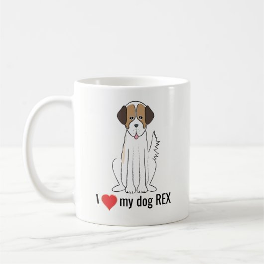 Cute Fun I Heart My Dog Custom Whimsical  Kaffeetasse (Links)