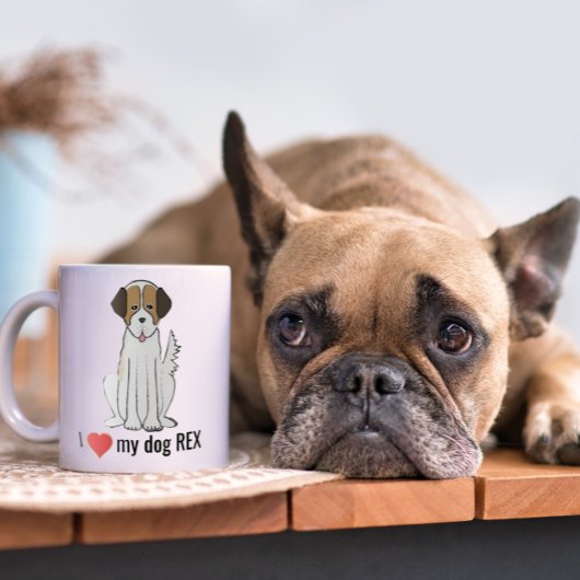 Cute Fun I Heart My Dog Custom Whimsical  Kaffeetasse