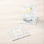 Cute Fun Kids Confetti Colorful Pastel Birthday Rechteckiger Pappuntersetzer (Vor Ort)