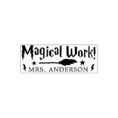 Cute Fun Magical Work Teacher Gift Permastempel (Design)