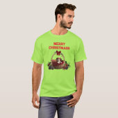 Cute Fun Merry Christmas Puppy Basket T-Shirt (Vorne ganz)