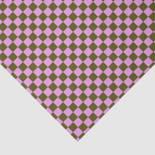 Cute Fun Modern Checkerboard Olive Lilac Geometric Seidenpapier (Ausschnitt)