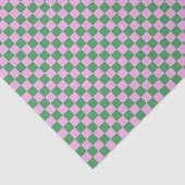 Cute Fun Modern Checkerboard Pink Green Geometric Seidenpapier (Ausschnitt)