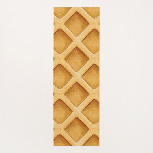Cute Fun Waffle Pattern Monogram Yoga Mat Yogamatte (Rückseite)