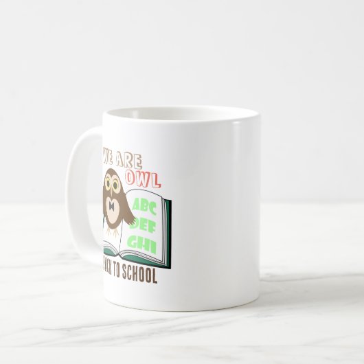 Cute fun We are owl Back to school Personalize Kaffeetasse (Vorderseite Links)