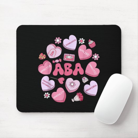 Cute Funny Aba Therapy Candy Heart Slp Behavior Va Mousepad (Mit Mouse)