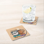 Cute Funny Alarm Clock Coffee Coaster Rechteckiger Pappuntersetzer (Vor Ort)