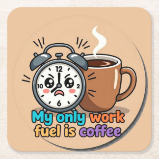 Cute Funny Alarm Clock Coffee Coaster Rechteckiger Pappuntersetzer