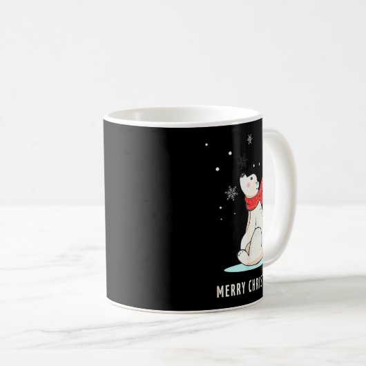 Cute Funny & Unique Christmas Lar Bear & S Kaffeetasse (VorderseiteRechts)