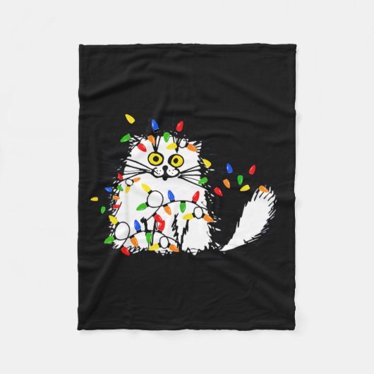 Cute Funny Animal Lover Cat Christmas Fleecedecke (Vorderseite)