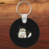 Cute Funny Animal Lover Cat Christmas Schlüsselanhänger (Vorderseite)