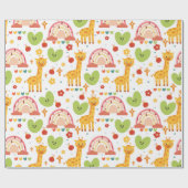 Cute funny animals and rainbows children's pattern geschenkpapier (Flach)