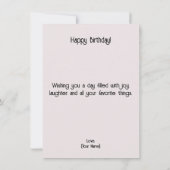 Cute Funny Birthday Card (Rückseite)