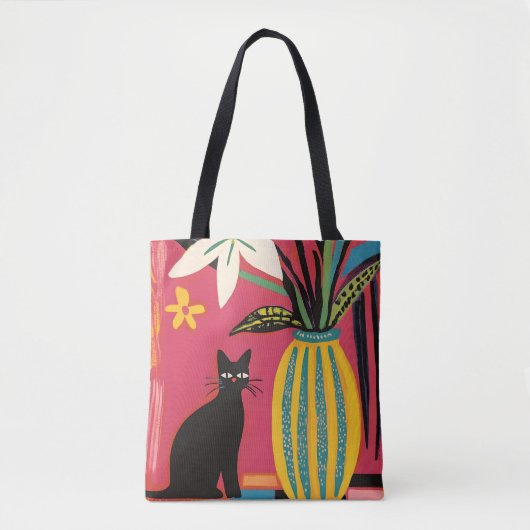 Cute Funny Black cat Tasche (Vorderseite)