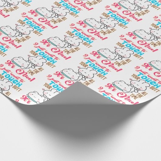 Cute Funny Bunny I Just Want To Touch Your Butt Geschenkpapier (Ecke)