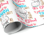 Cute Funny Bunny I Just Want To Touch Your Butt Geschenkpapier (Rolleneckpunkt)