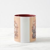Cute Funny Cartoon Barista Cat Mug Tasse (Zentrum)