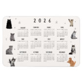 Cute Funny Cat 2026 Calendar Magnet (Horizontal)