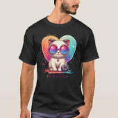 Cute Funny Cat Lover Heart Shape Karma T-Shirt (Vorderseite)