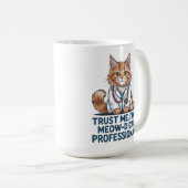 Cute Funny Cat Medical Pun Illustration Kaffeetasse (VorderseiteRechts)