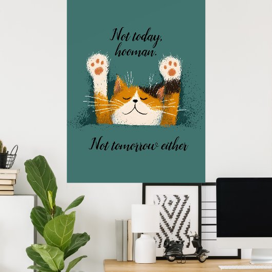 Cute Funny Cat Nap Poster (Heimbüro)