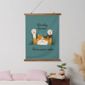 Cute Funny Cat Nap Wandteppich Mit Holzrahmen (Schlafzimmer)