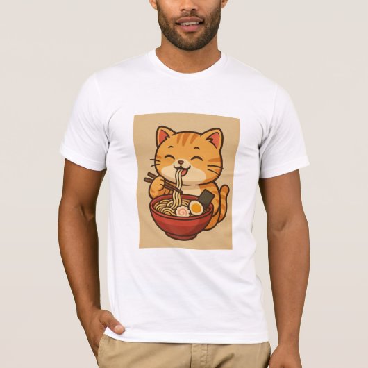 Cute Funny Cat Ramen | Graphic Tee (Vorderseite)