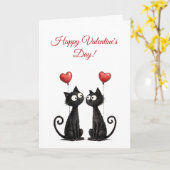Cute Funny Cat Valentine Folded Greeting Card Karte (Gelbe Blume)