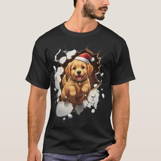 Cute Funny Christmas Doggy T-Shirt (Vorderseite)